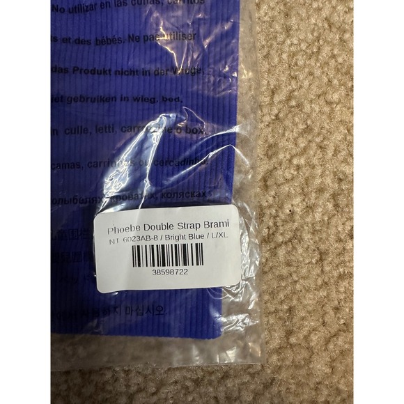 Zenana Phoebe Double Strap Brami Bright Blue Ribbed Seamless Crop Top NT-6023AB - Picture 5 of 6